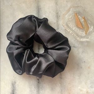 black satin scrunchies